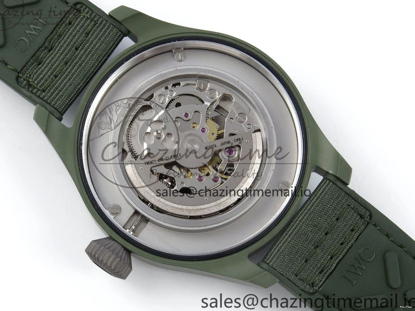 MIROTIME 0117 Big Pilot IW329802 M+F 1:1 Best Edition Green Dial on Green Nylon Strap MY Unique 7002